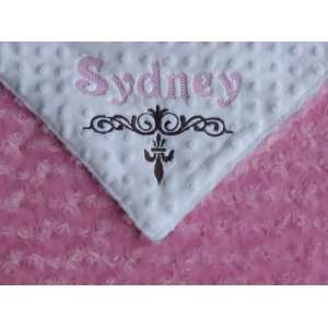  Personalized Pink Swirl Cuddle Blanket Baby