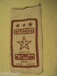 Cloth STARSHOT CHILLED Hard Lead Shot BAG musket powder  