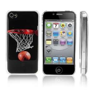  Snap On Clear iPhone Cover Case for 4/4S iPhone   Basketball 