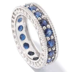  14K White, Rose or Yellow Gold Colored Sapphire Eternity 
