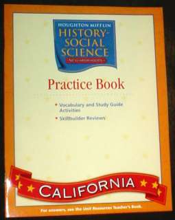 3rd GRAD 3 HOUGHTON MIFFLIN Social Studies HISTORY PRACTICE WORKBOOK 