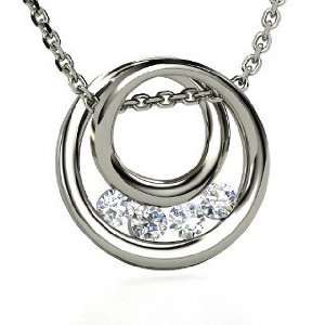    Inner Circle Pendant, Round Diamond Platinum Necklace Jewelry