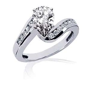  .80 Ct Pear Shaped Diamond Swirl Engagement Ring EGL SI2 