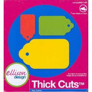  Ellison Sizzix Thick Cuts SCALLOP TAGS Die: Home & Kitchen