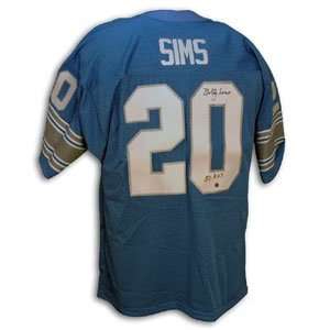 Billy Sims Signed Blue Lions Throwback Jersey   ROY 80