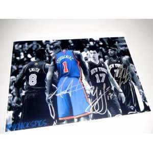 Carmelo Anthony, Amare Stoudemire & Jeremy Lin Singed Autographed 