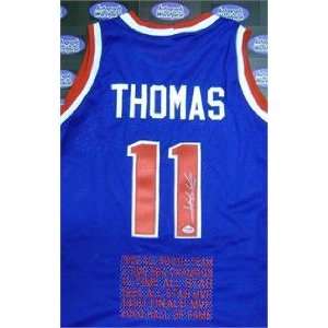 Isiah Thomas autographed Basketball Jersey (Detroit Pistons) STAT 