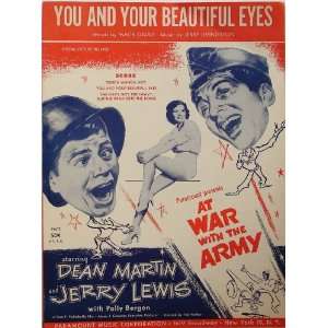  Dean Martin & Jerry Lewis At War With The Army 1950 Sheet 