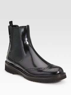 Prada   Patent Chelsea Ankle Boots    