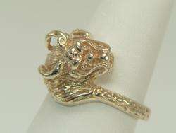 Ladies 14K Solid Yellow Gold Chinese Dragon Ring  