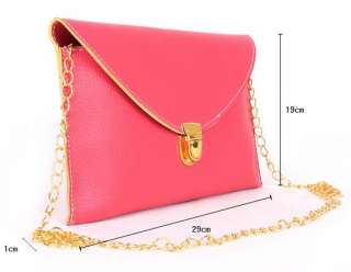 12 Color Womens Chain Envelope Purse Shoulder Handbag  