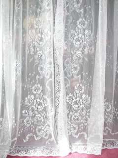   VICTORIAN CHIC FRENCH COUNTRY NET FLORAL LACE DRAPES CURTAINS PANELS 3
