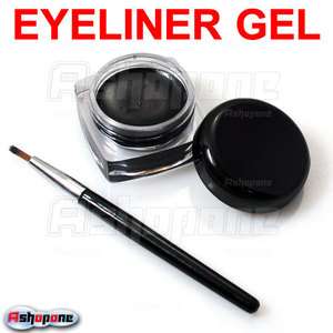 Black Waterproof Eye Liner Eyeliner Gel Makeup Brush  