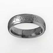 Spectore Gray Titanium Hammered Band Ring