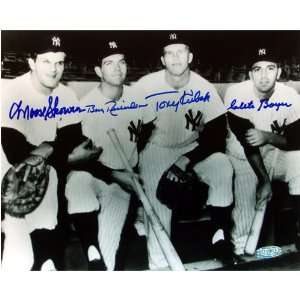 Clete Boyer, Tony Kubek, Bobby Richardson & Moose Skowron Autographed 