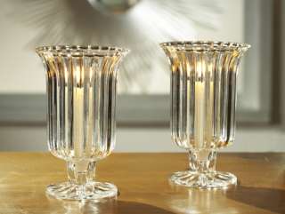 CRYSTAL CLEAR CANDLE HOLDER HURRICANES 2 PIECE SET NEW  