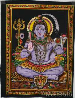 India Hindu God SHIVA Sitting Meditation Wall Hanging  