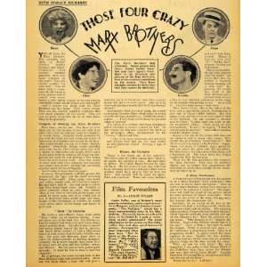  1934 Marx Brothers Harpo Chico Groucho Zeppo Article 