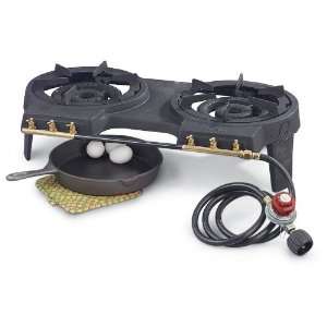  Deluxe Double Burner Cast Iron Stove: Sports & Outdoors