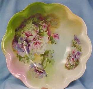 Outstanding PEONY FLOWERS HAND PAINTED PORCELAIN BOWL  