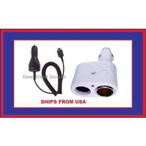  Charger+12V Car Cigarette Lighter Power Socket Adapter 2 Plug Dual Y 