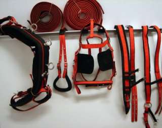 DRIVING CART CARRIAGE HORSE NYLON FULL HARNESS RED BLACK SYNTHETIC 
