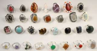Lot of 30 Natural stone Rings Big SALES handmade  