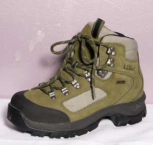 Bean Green Leather Gore Tex Hiking Boots, Size 8  