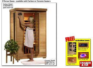   HeatWave Coronado Home Infrared Sauna w/6 Carbon Heaters w/LED  