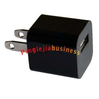 Black USB AC Power Adapter Wall Charger For iPod iPhone US 2P Plug L 