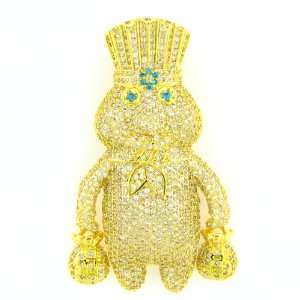   Gold Plated Cubic Zircoina (CZ) Micro Pave Cookie Boy Charm Pendant
