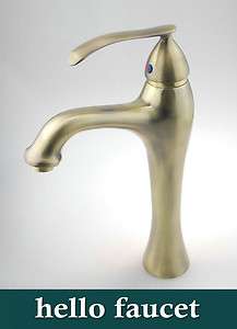 Antique Brass Faucet Kitchen Bathroom Vessel MIxer Tap  