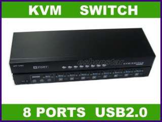 New MT Black 8 Ports USB2.0 KVM VGA SWITCH Box  