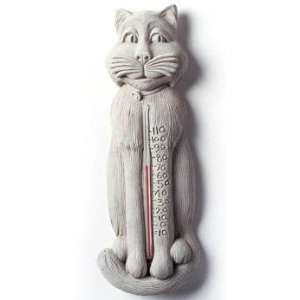  Cast Stone Kitten Cat, Feline Kitty Thermometer Plaque 