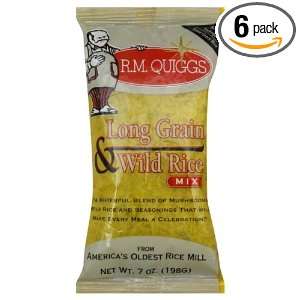 Quiggs Long Grain Wild Rice, 7 Ounce Bags (Pack of 6):  