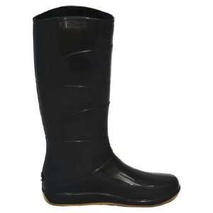  dav Ladies Solid Black Sport Rain Boots