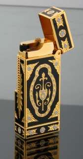 New luxury S.dubtnt Lighters Gold plating black Chinese lacquer 95g 