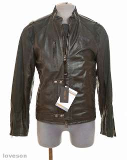 New PATRIZIA PEPE Mens Leather Jacket 52/42  