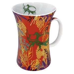  Konitz 12 Ounce Boogie Jungle Red Mugs, Assorted, Set of 4 