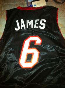 NEW NBA Jerseys Lebron James Med Miami Heat Black or White 2 colors to 