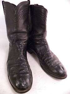 Justin Black Leather 11 D Mens Western Boots  
