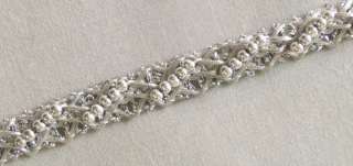 Yards. Metallic Trim with Beads. Silver. Braid, Lace, Ribbon  