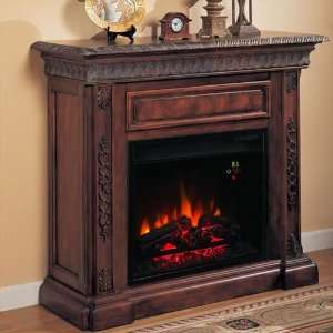   San Marco Indoor Electric Fireplace   Antique Walnut