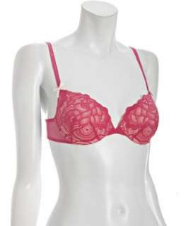 Betsey Johnson pink lace Rebel Rose push up bra  BLUEFLY up to 70% 