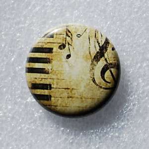 Music Notes, Sheet Music Style Artistic   Button  