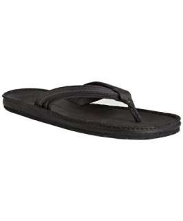John Varvatos dark grey leather thong sandals