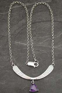   opal triangle amethyst cz necklace choker item nk mc019 17 sterling