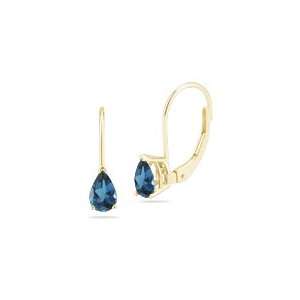  2.68 Ct London Blue Topaz Stud Earrings in 14K Yellow Gold 