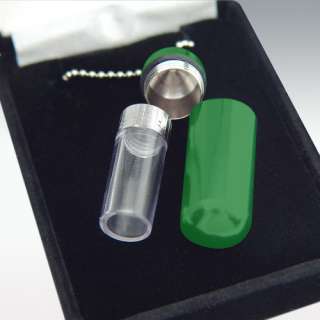 Green Classic Cylinder Cremation Jewelry   Engravable   