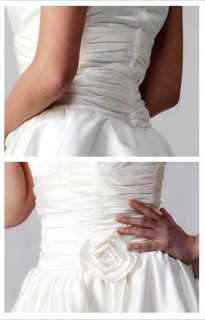 line Scoop Tea length Satin Wedding Dress  